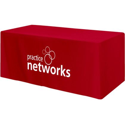Custom Fitted 4-sided Table Cover - fits 6 foot standard table - Red Custom Fitted 4-sided Table Cover - fits 6 foot standard table - Red
