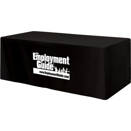 Custom Fitted 4-sided Table Cover - fits 8 foot standard table - Black Custom Fitted 4-sided Table Cover - fits 8 foot standard table - Black