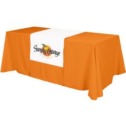 Custom rPET Polyester Table Runner (Top, 18" Front) - All Over Dye Sub - White Custom rPET Polyester Table Runner (Top, 18" Front) - All Over Dye Sub - White