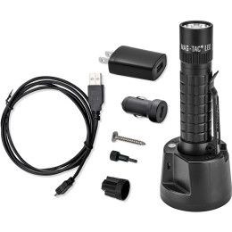 Custom Maglite MagTac Rechargeable Plain Head Flashlight System - Black Custom Maglite MagTac Rechargeable Plain Head Flashlight System - Black
