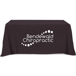 Custom Flat 4-Sided Table Cover - Fits 6 Foot Standard Table: Poly-Cotton - Black