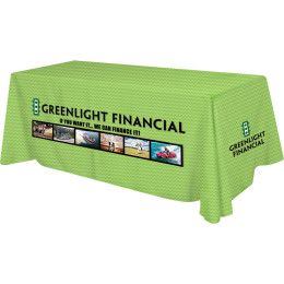 Custom Polyester Digital Direct Print Table Cover - 3-Sided, 8 Foot