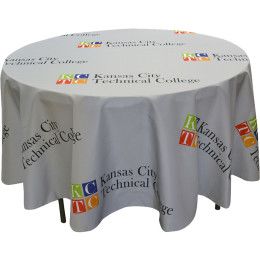 Custom Full Color Round rPET Polyester Table Covers for 4' Diameter Tables