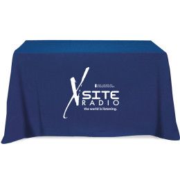 Custom Flat 3-sided Table Cover - fits 4 foot standard table - Navy Blue