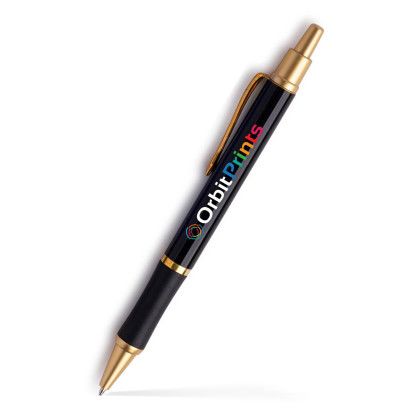 Custom Sleeker Click Pen Gold Accents- Low Quantities - Black Custom Sleeker Click Pen Gold Accents- Low Quantities - Black