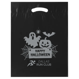 Custom Ghostly Gatherings 12x15 Die Cut Halloween Bag - Black Custom Ghostly Gatherings 12x15 Die Cut Halloween Bag - Black