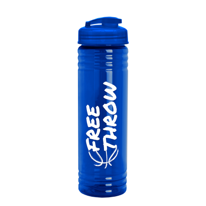 Custom 24 Oz. Slim Fit UpCycle RPET Bottle With Flip Lid - Translucent blue Custom 24 Oz. Slim Fit UpCycle RPET Bottle With Flip Lid - Translucent blue