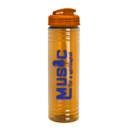 Custom 24 Oz. Slim Fit UpCycle RPET Bottle With Flip Lid - Translucent orange Custom 24 Oz. Slim Fit UpCycle RPET Bottle With Flip Lid - Translucent orange
