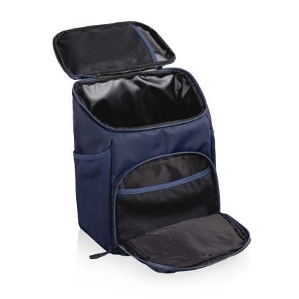 Custom PTX 2.0 Tarana Recycled Backpack Cooler - Navy Blue Open View Custom PTX 2.0 Tarana Recycled Backpack Cooler - Navy Blue Open View