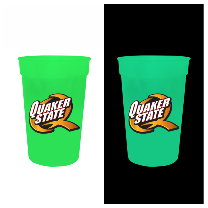 Custom 17 oz Nite Glow Stadium Cup With Full Color Imprint - Green Custom 17 oz Nite Glow Stadium Cup With Full Color Imprint - Green