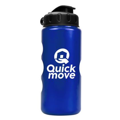  Custom 22 oz. Metallic Sports Bottle with Flip Top Lid - Metallic Blue