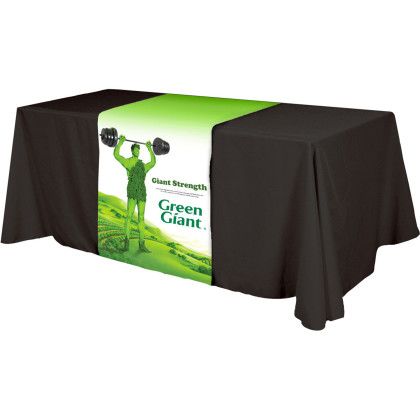 Custom rPET Polyester Table Runner - (Front, Top, Back) - All Over Dye Sub