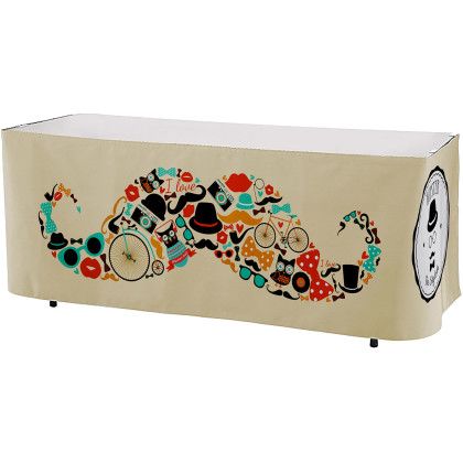 Custom Premium rPET Polyester , All Over Full Color Table Skirt, 3-Sided, 6 Foot Custom Premium rPET Polyester , All Over Full Color Table Skirt, 3-Sided, 6 Foot