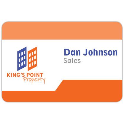 Custom Tucson Express Plastic Name Badge: 3" x 2" Custom Tucson Express Plastic Name Badge: 3" x 2"