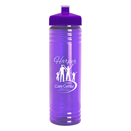 Custom Slim Fit 24 oz Water Bottle with Push-Pull Lid - Translucent violet Custom Slim Fit 24 oz Water Bottle with Push-Pull Lid - Translucent violet