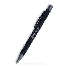 Custom Fleetwood Satin Soft Touch Gel Click Pen Recycled Aluminum- Low Quantities - Black Custom Fleetwood Satin Soft Touch Gel Click Pen Recycled Aluminum- Low Quantities - Black