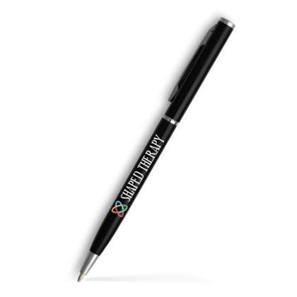 Custom Slim Twist Metal Pen (Silver) - Low Quantities - Black Custom Slim Twist Metal Pen (Silver) - Low Quantities - Black