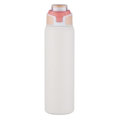 Custom 28 oz. PopSip Vacuum Insulated Water Bottle with Sipper Lid - Cream Custom 28 oz. PopSip Vacuum Insulated Water Bottle with Sipper Lid - Cream