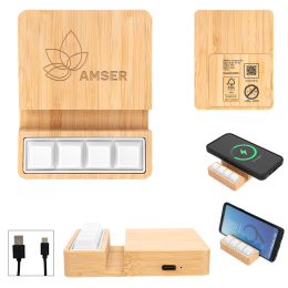 Custom Bamboo Stress Relief Wireless Charger & Phone Stand Custom Bamboo Stress Relief Wireless Charger & Phone Stand