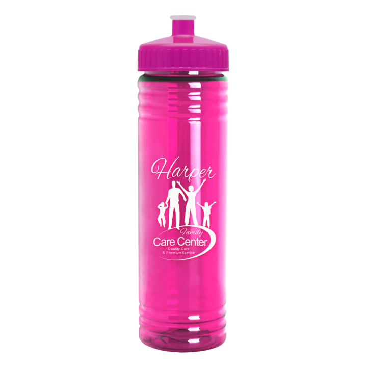 Promotional Slim Fit 24 oz Water Bottle with Push-Pull Lid