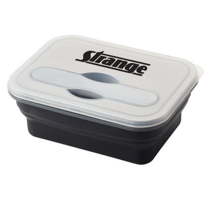 Custom Collapsen Silicone Lunch Container - Black Custom Collapsen Silicone Lunch Container - Black