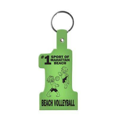 Custom 1 Key Tag Flexible Key Tag - Translucent Lime