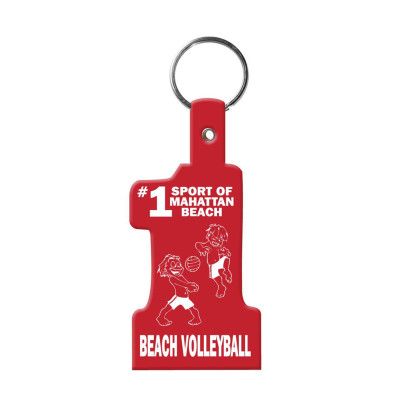 Custom 1 Key Tag Flexible Key Tag - Red