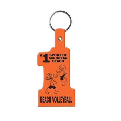 Custom 1 Key Tag Flexible Key Tag - Orange