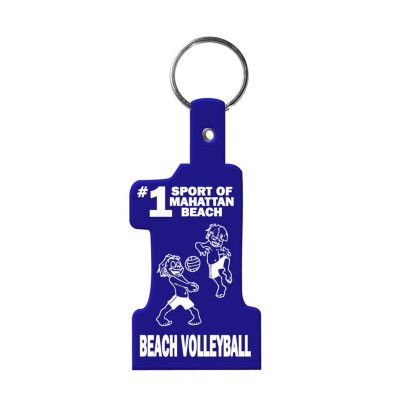 Custom 1 Key Tag Flexible Key Tag - Blue