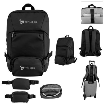 Custom Yosemite rPET Backpack with Removeable Belt Bag Custom Yosemite rPET Backpack with Removeable Belt Bag