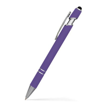 Custom Alexandria Stylus Satin Soft Touch Click Metal Pen- Low Quantities - Purple Custom Alexandria Stylus Satin Soft Touch Click Metal Pen- Low Quantities - Purple