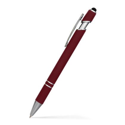 Custom Alexandria Stylus Satin Soft Touch Click Metal Pen- Low Quantities - Burgundy Custom Alexandria Stylus Satin Soft Touch Click Metal Pen- Low Quantities - Burgundy