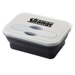 Custom Collapsen Silicone Lunch Container - Black
