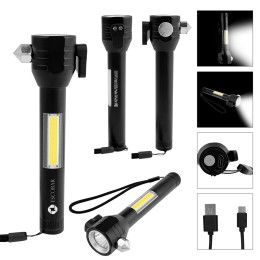 Custom Safety Tool With Rechargeable COB Flashlight 2.0 Custom Safety Tool With Rechargeable COB Flashlight 2.0