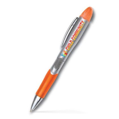 Custom Silver Pen/Highlighter Combo - Low Quantities - Orange