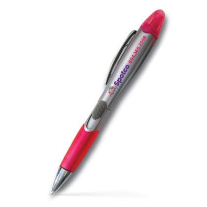 Custom Silver Pen/Highlighter Combo - Low Quantities - Pink