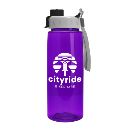 Custom 26 Oz. Transparent Tritan Bottle With Quick Snap Lid - Translucent violet
