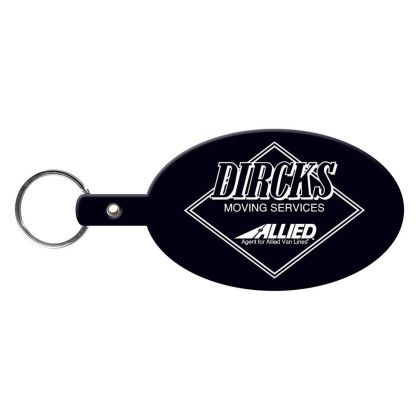 Custom Large Oval Flexible Key Tag - Black Custom Large Oval Flexible Key Tag - Black