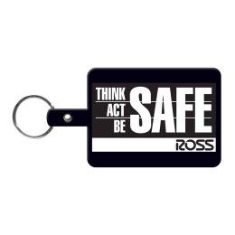 Custom Large Rectangle Flexible Key Tag - Black Custom Large Rectangle Flexible Key Tag - Black