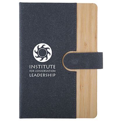 Custom Bamboo Journal with Magnetic Closure - Dark Grey Custom Bamboo Journal with Magnetic Closure - Dark Grey