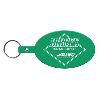 Custom Large Oval Flexible Key Tag - Green Custom Large Oval Flexible Key Tag - Green