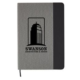 Custom 6" x 8" Heathered Journal - Black Custom 6" x 8" Heathered Journal - Black