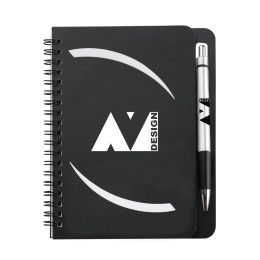 Custom 5" x 7" Huntington Notebook w/Pen - Black