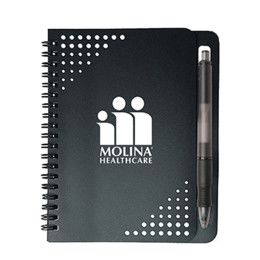 Custom 5" x 7" Havana Notebook w/Pen - Black