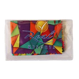 Custom Sublimated Microfiber Cloth with Case - White Custom Sublimated Microfiber Cloth with Case - White