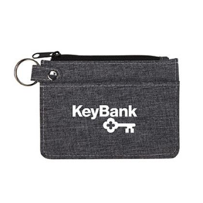 Custom Heathered Card Wallet - Grey