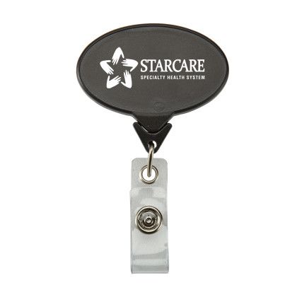 Custom Oval Secure-A-Badge - Black