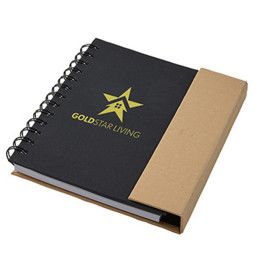 Custom Eco Magnetic Notebook with Sticky Notes & Pen - Black Custom Eco Magnetic Notebook with Sticky Notes & Pen - Black