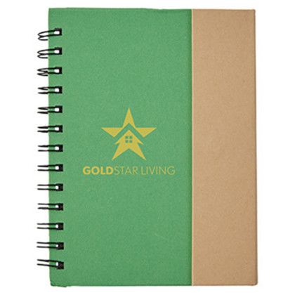 Custom Eco Magnetic Notebook with Sticky Notes & Pen - Lime