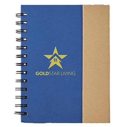 Custom Eco Magnetic Notebook with Sticky Notes & Pen - Blue